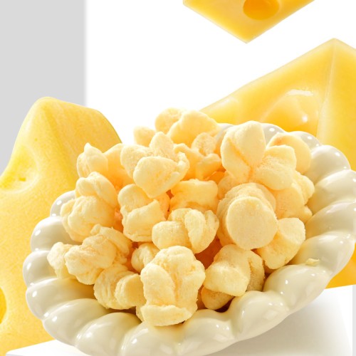 Halal Certified Cheese Puff snacks Popcorn shape Puff for Children