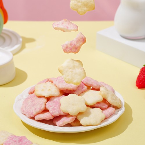 Halal Flower shape Juice Rice Cracker with High Quality raw materials and Pure Juice