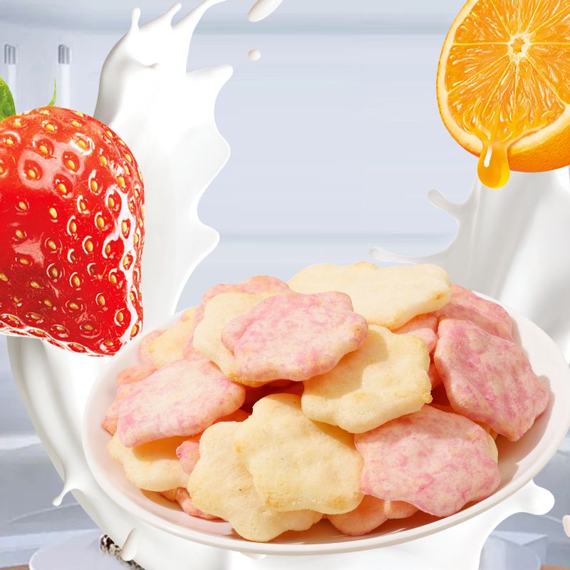 Hot Selling Flower shape Pure Juice Rice Cracker with Halal Certifited